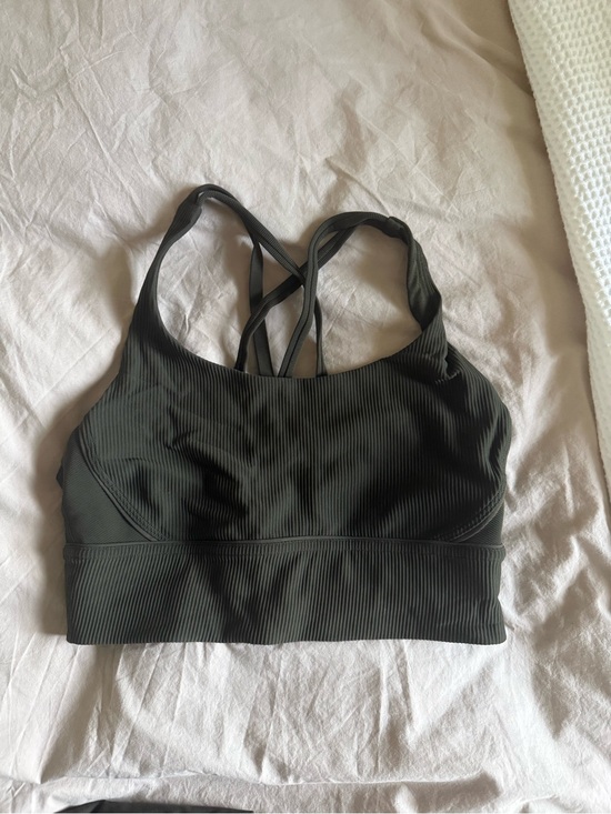 lululemon athletica Other - lululemon athletica Ribbed Crisscross Sports Bra - Olive
